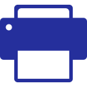 Fax machine icon representing traditional office communication and document transmission.