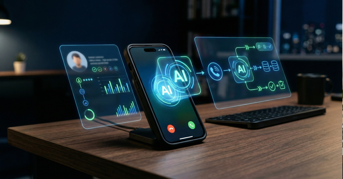 AI-powered VoIP mobile system automating business communication, call handling, and customer support in Canada