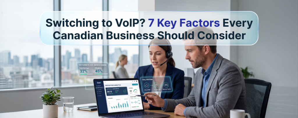 VoIP phone services for Canadian businesses showing modern communication, cloud calling, and remote work flexibility